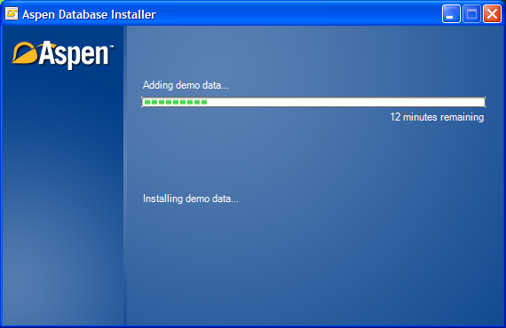 Screenshot of Aspen Database Installer