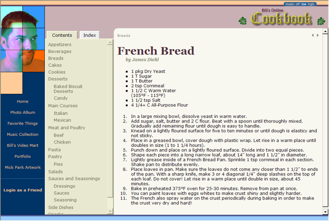Screenshot of Personal Homepage 2004