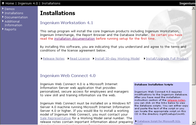 Screenshot of Ingenium 4.0 CD-ROM