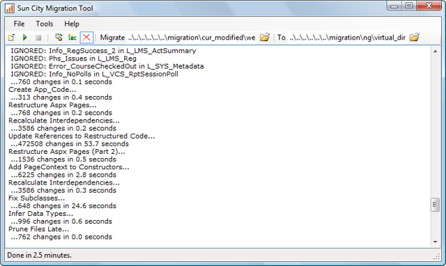 Screenshot of ASP/JScript to ASP.NET/JScript.NET Translator