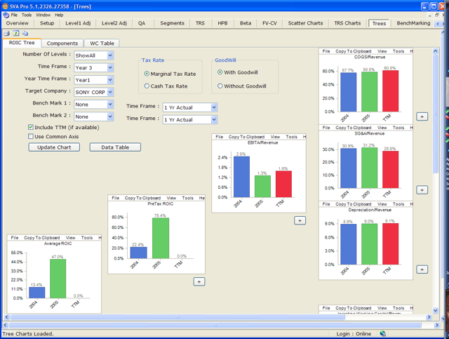 Screenshot of Shareholder Value Analysis 5.0