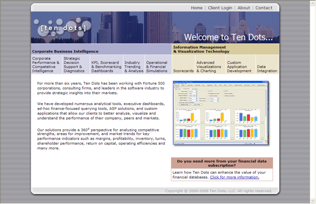 Screenshot of TenDots Website